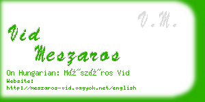 vid meszaros business card